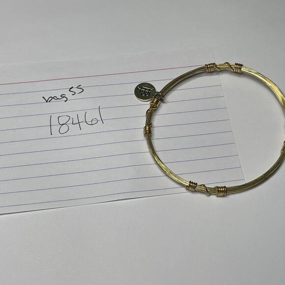 BOURBON & BOWETIES gold tone bracelet bangle COLOR signed jewelry wire wrapped - Picture 10 of 10